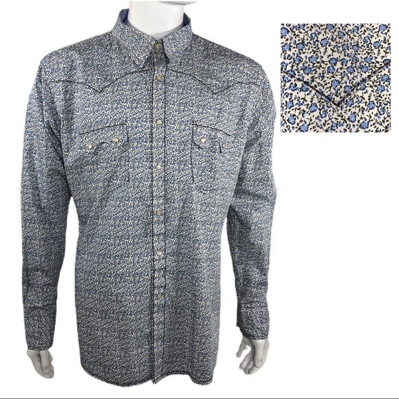 Wrangler Twenty X Floral Yoke Pearl Snap Shirt